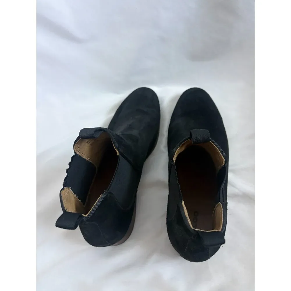 Aldo Shoes Mens Black Suede Chelsea Boots Almond Toe Ankle Booties Size 12 Class